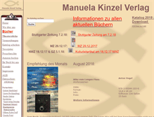 Tablet Screenshot of manuela-kinzel-verlag.de